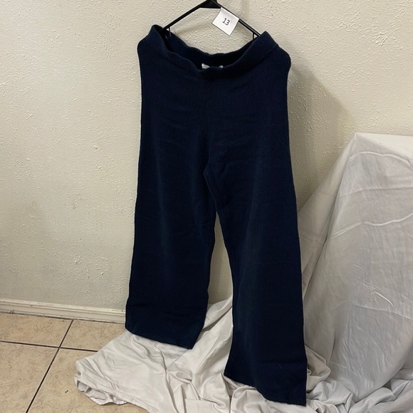 Zara Kids Girls Size 13 14 Navy Blue Pants Elastic Waist Stretchy Wide Leg NWT Z